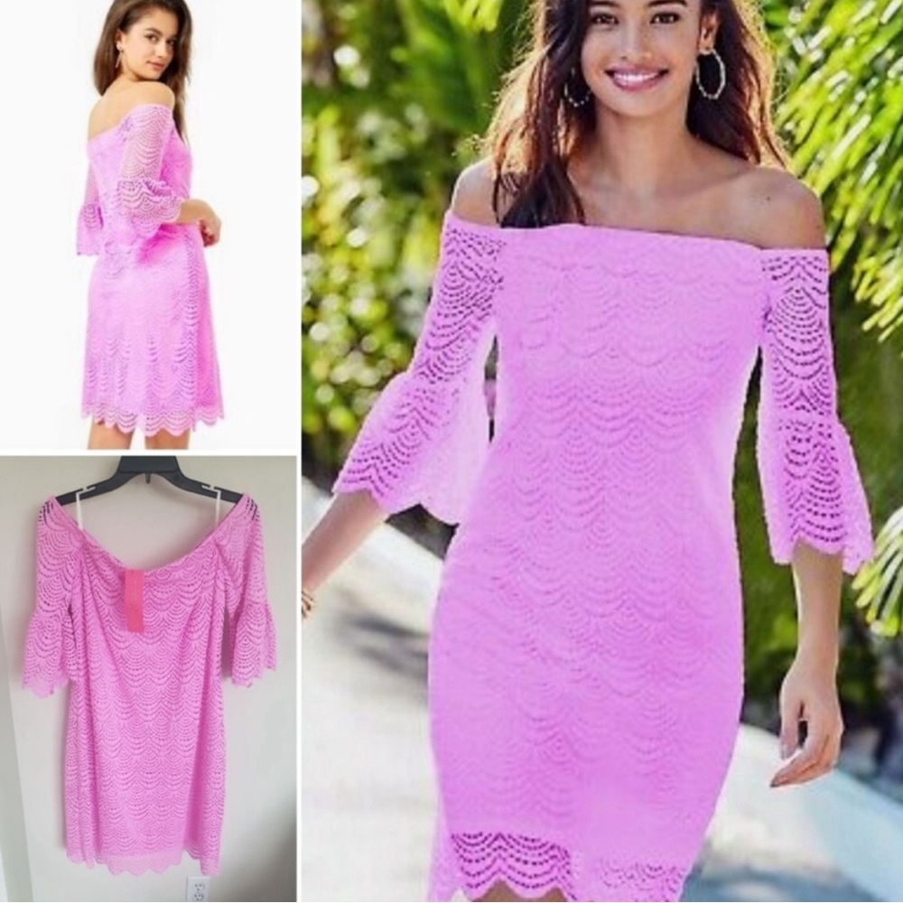 NWT GORGEOUS Lilly Pulitzer Lexa Dress In Lilac Rose Lace